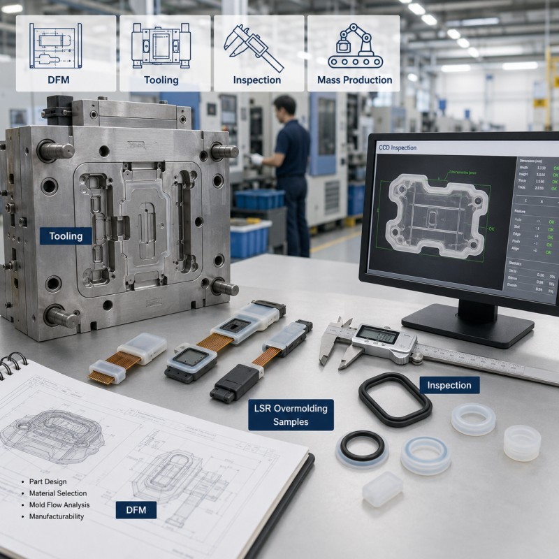 LSR overmolding tooling and inspection