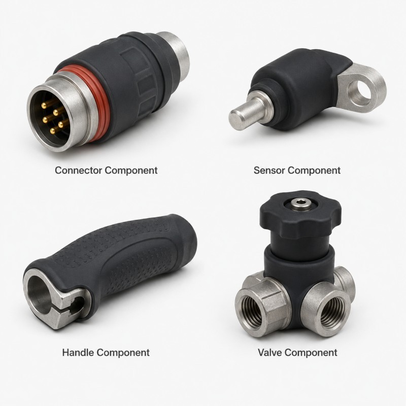 Silicone over metal applications