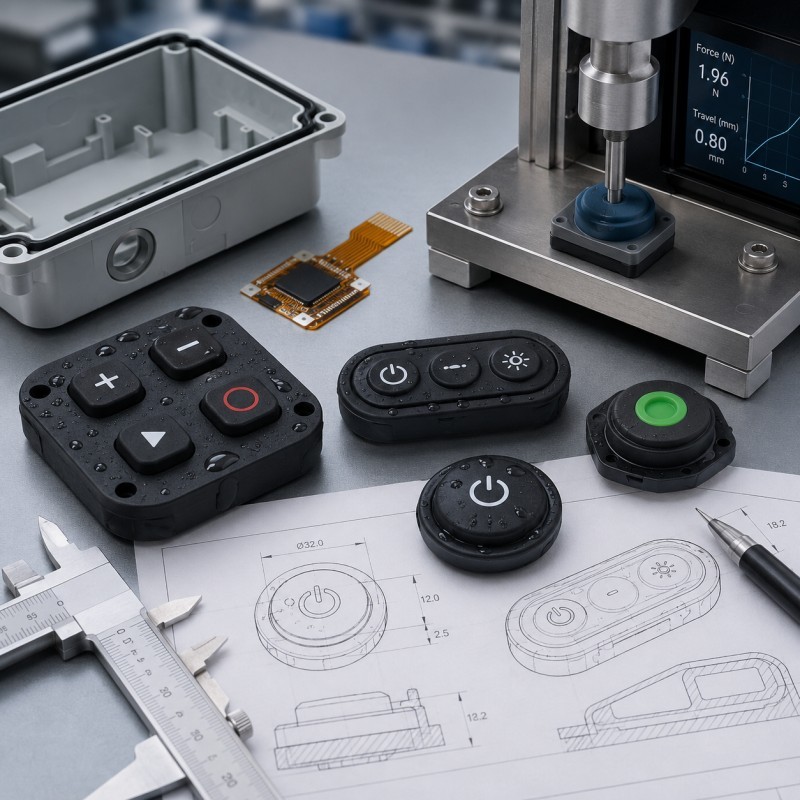 Custom LSR Overmolded Buttons for Waterproof Electronic Interfaces