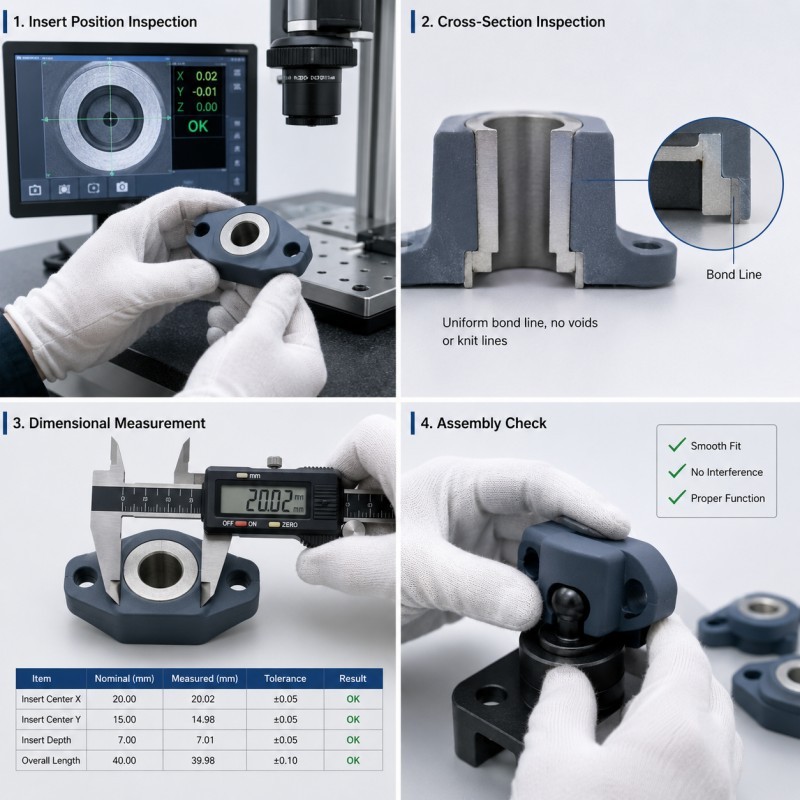 Insert positioning inspection for LSR parts