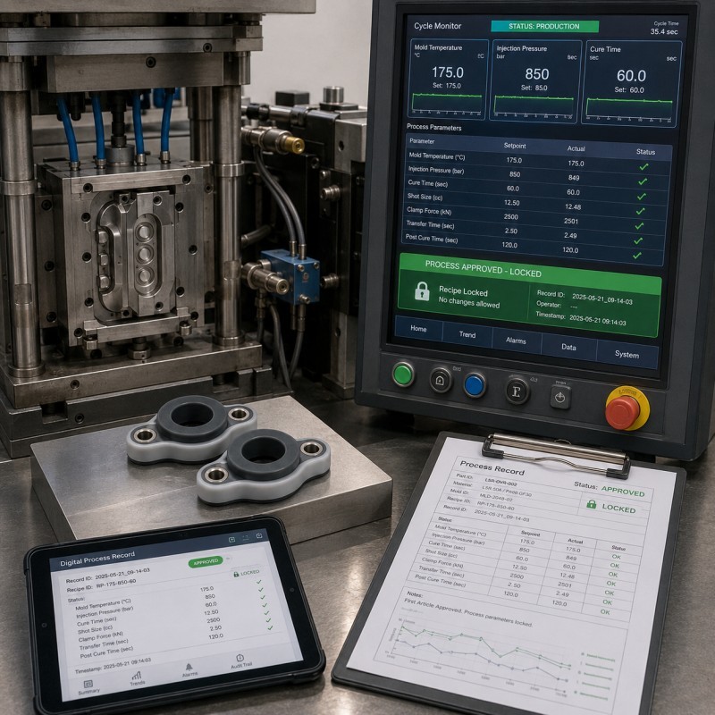 LSR injection process parameter control