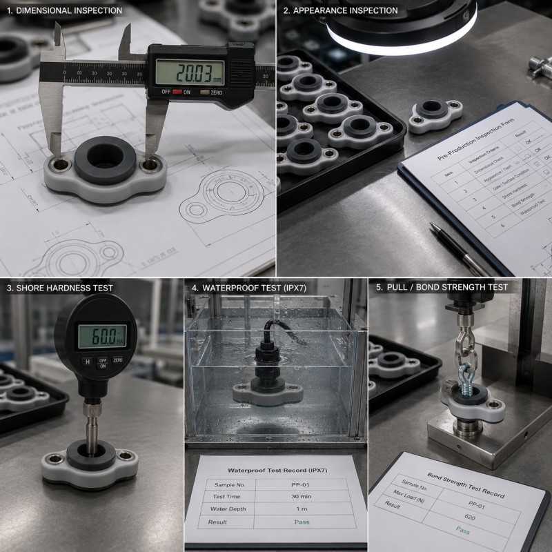 LSR overmolded parts quality inspection