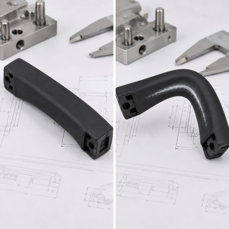 Silicone stress whitening before and after bending