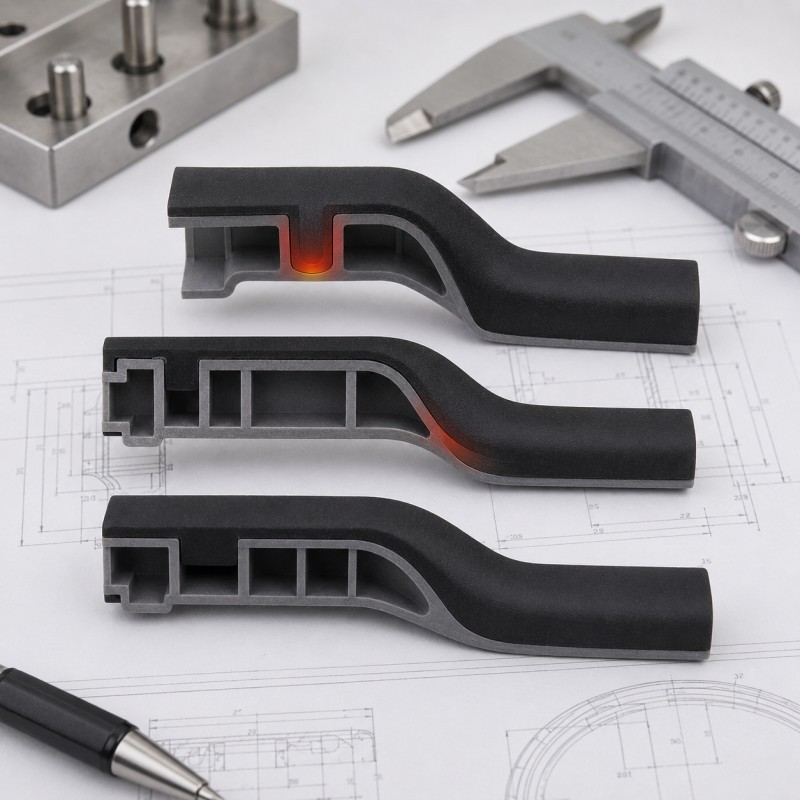 Silicone wall thickness and stress concentration design