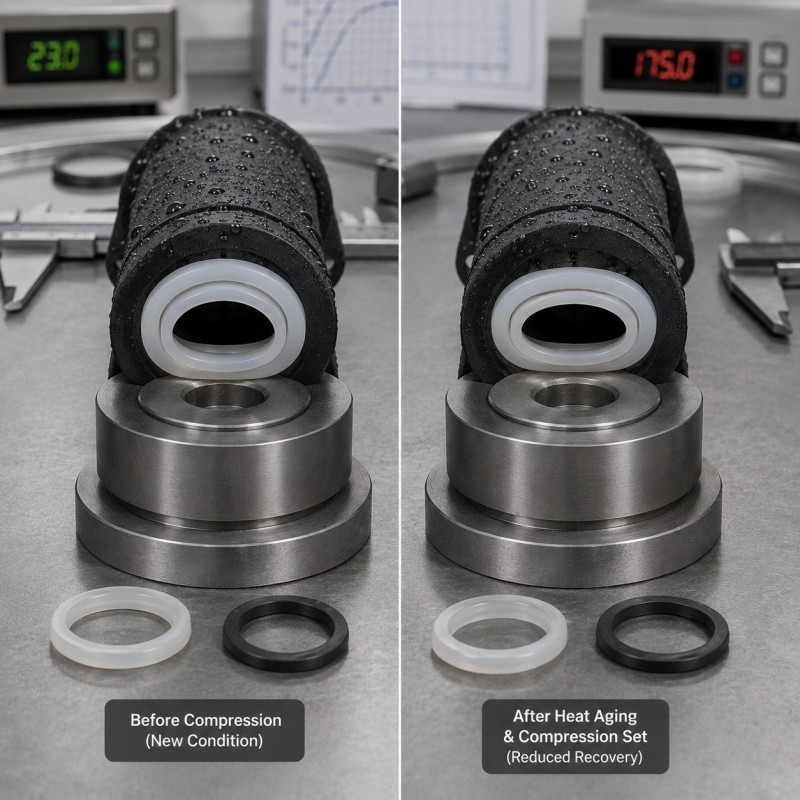 LSR seal before and after compression aging