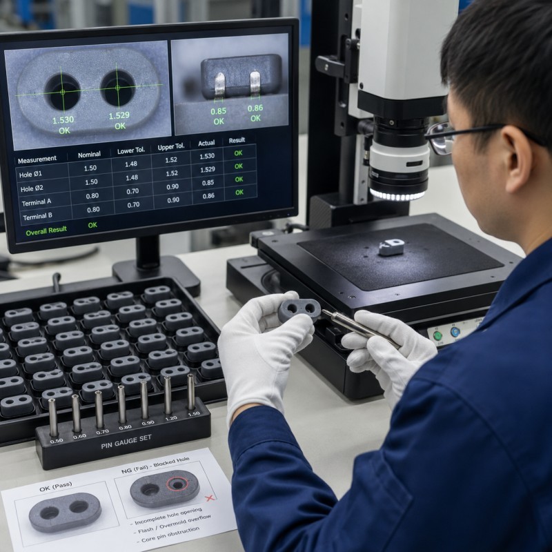 LSR blocked hole failure analysis