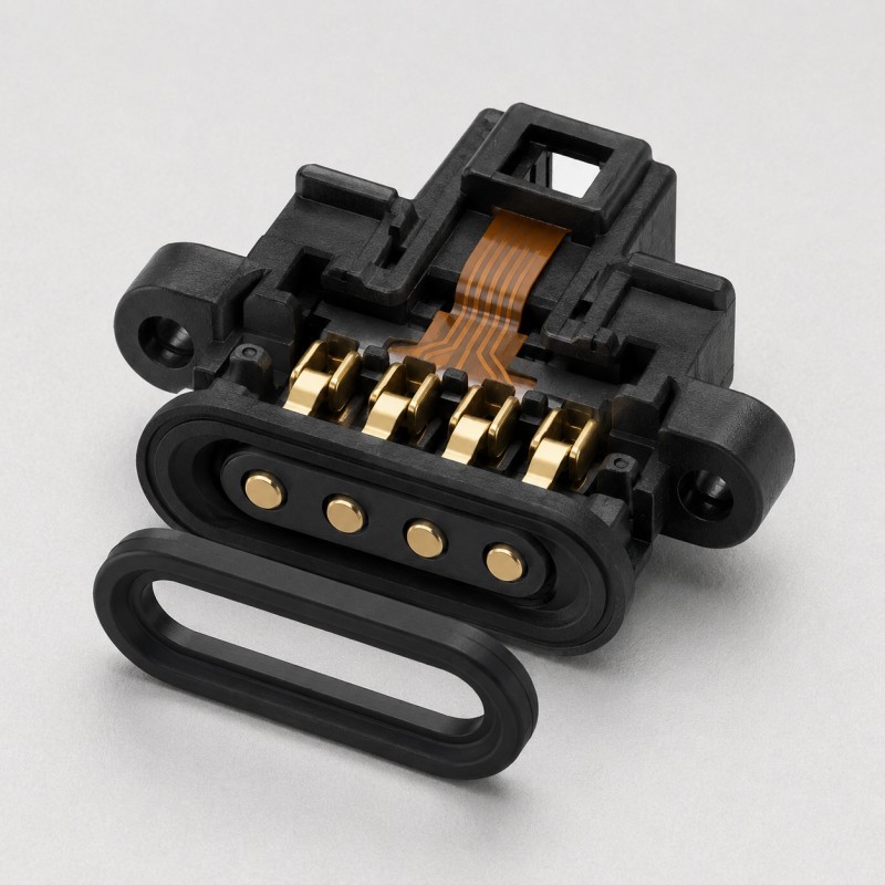 Charging interface LSR overmolding structure