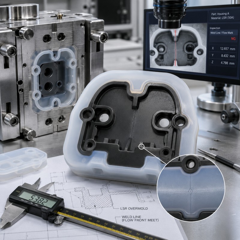 Why Do LSR Overmolded Parts Show Weld Lines, Flow Marks, or Weak Seams Around Inserts?