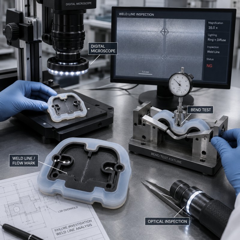 LSR weld line failure analysis