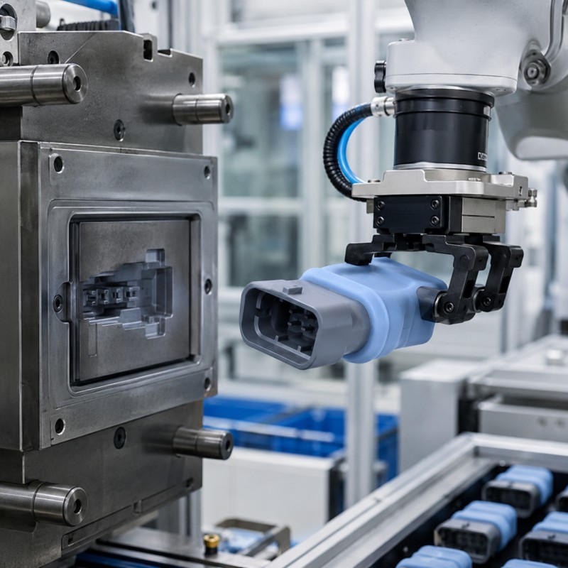 Automated LSR overmolding demolding