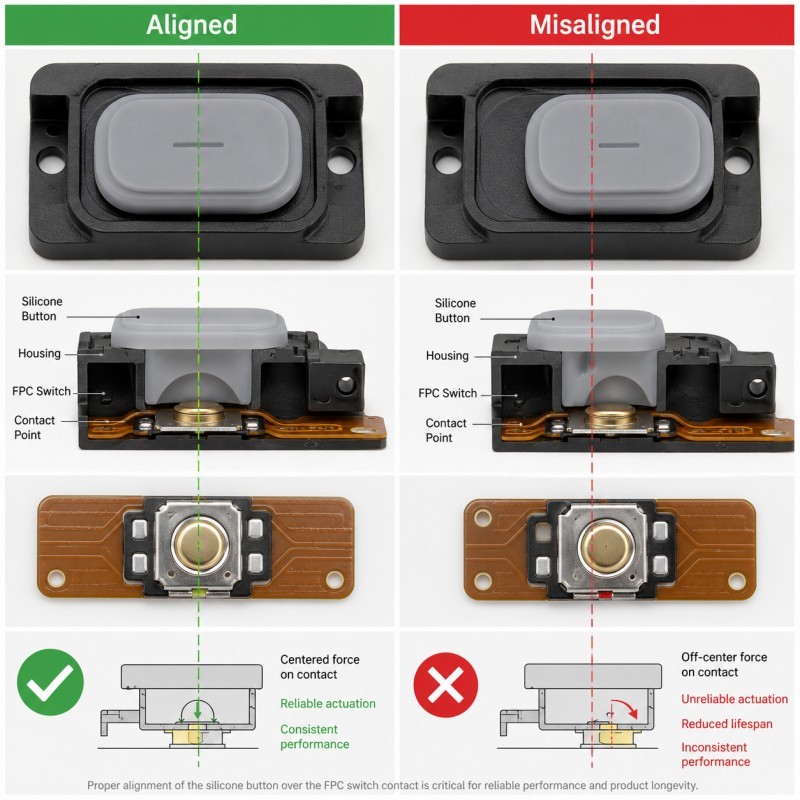 LSR button and switch alignment
