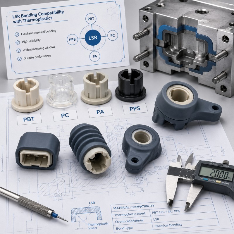 Can LSR Bond to PBT, PC, PA or PPS? A Plastic Compatibility Guide for Silicone Overmolding
