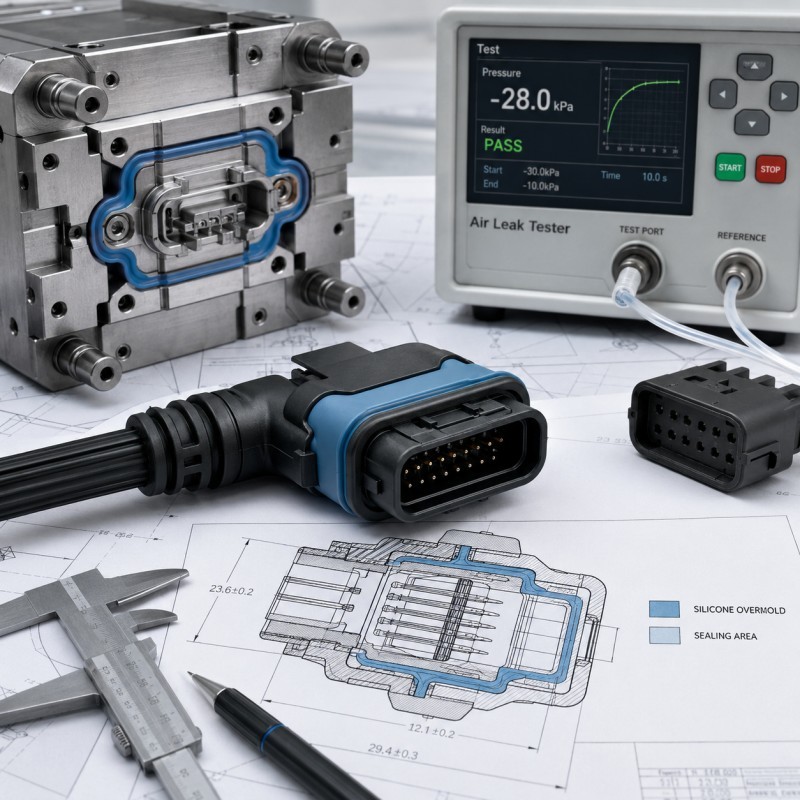 How Should Silicone Overmolded Connectors Be Designed for Waterproof Sealing?