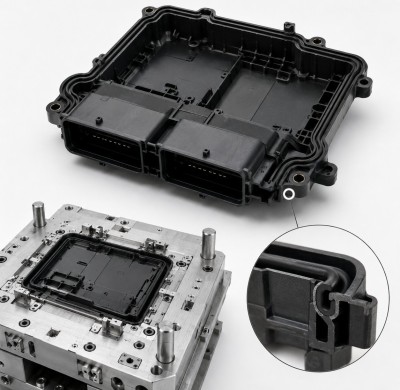 Custom LSR Overmolded ECU Housing Waterproof Seal