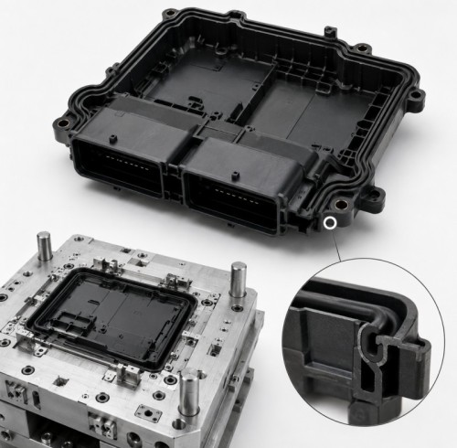 Custom LSR Overmolded ECU Housing Waterproof Seal
