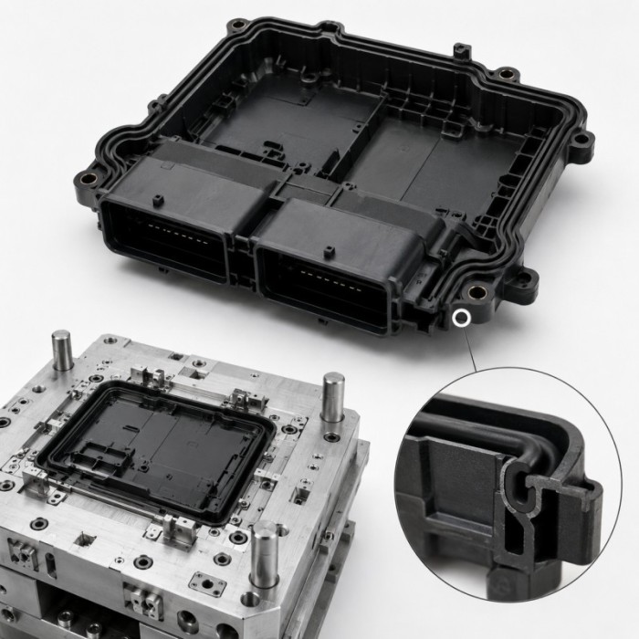 Custom LSR Overmolded ECU Housing Waterproof Seal