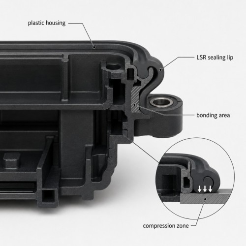 Custom LSR Overmolded ECU Housing Waterproof Seal