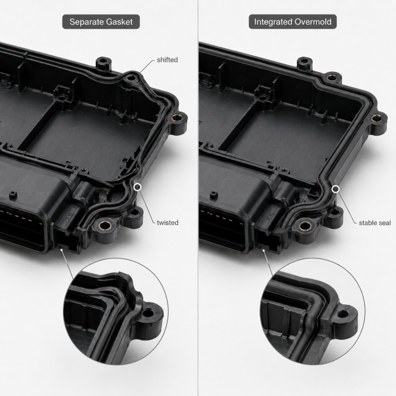Integrated ECU silicone seal versus separate gasket