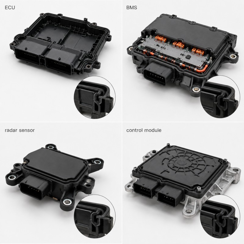 Automotive ECU BMS and sensor silicone sealing applications