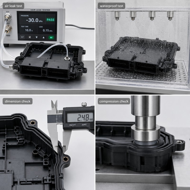 Automotive ECU silicone seal leak and waterproof testing