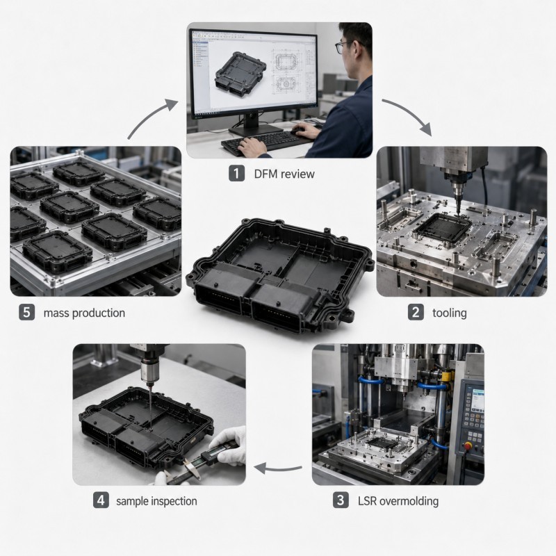 LSR overmolding DFM tooling sampling and production
