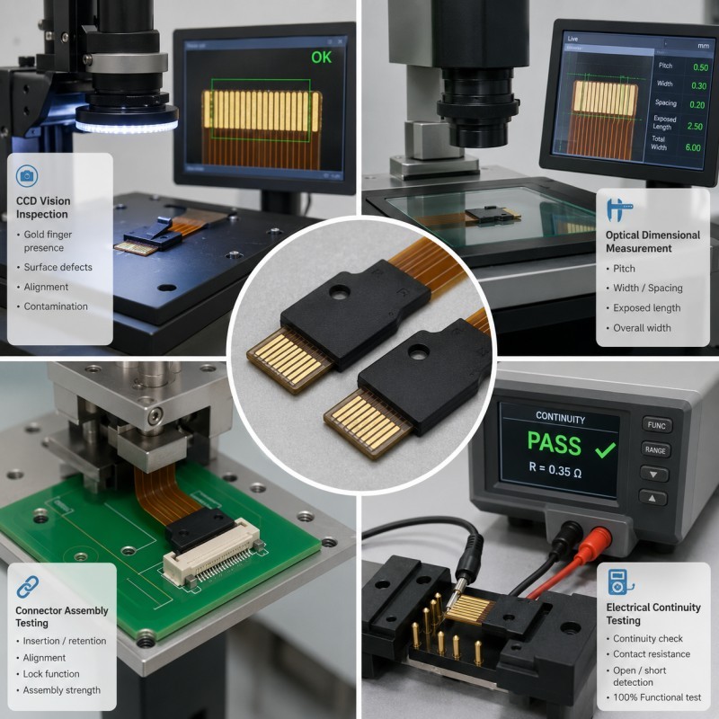 FPC gold finger CCD and electrical inspection