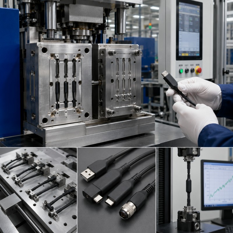 SiliconePlus cable and connector overmolding capability