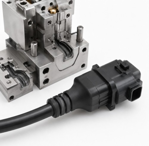 Custom LSR Overmolded Cable Strain Relief for Automotive Wire Harness