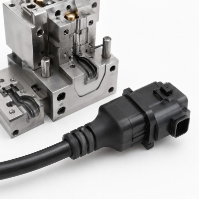 Custom LSR Overmolded Cable Strain Relief for Automotive Wire Harness