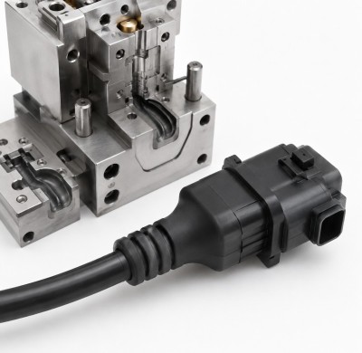 Custom LSR Overmolded Cable Strain Relief for Automotive Wire Harness