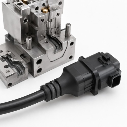 Custom LSR Overmolded Cable Strain Relief for Automotive Wire Harness