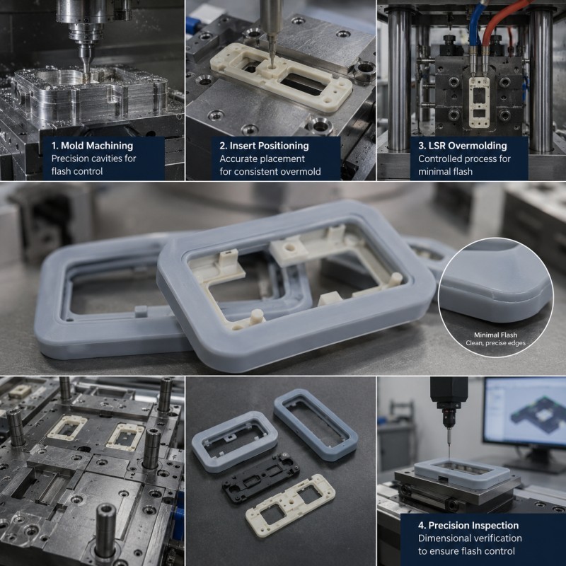 SiliconePlus LSR overmolding flash control capability