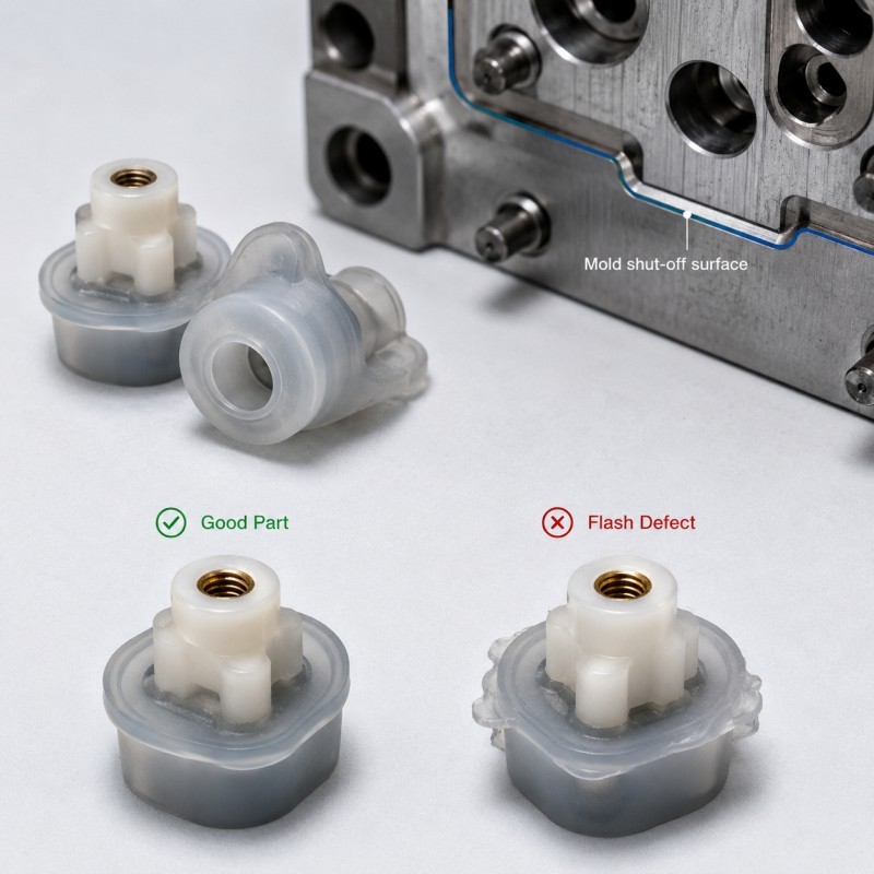 Why Does LSR Overmolding Produce Flash Around Plastic Inserts?