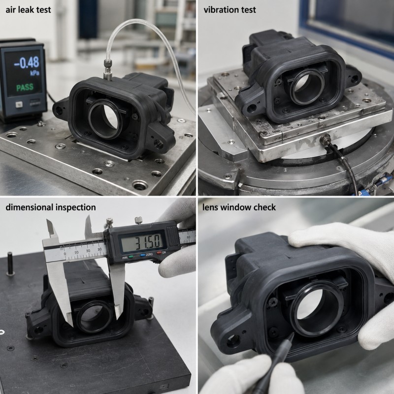 Automotive camera module seal leak and vibration testing