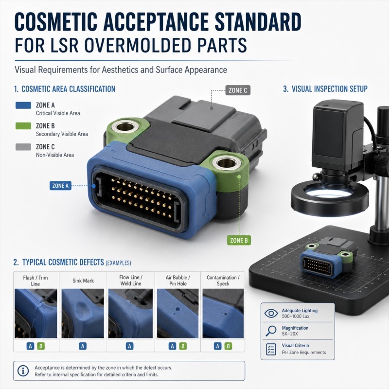 How Should Cosmetic Acceptance Standards Be Defined for LSR Overmolded Parts?