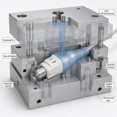 Custom LSR Overmolded Medical Sensor Probe Housing Seal