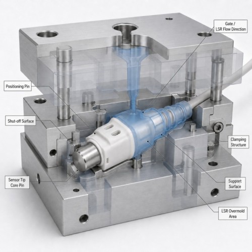 Custom LSR Overmolded Medical Sensor Probe Housing Seal