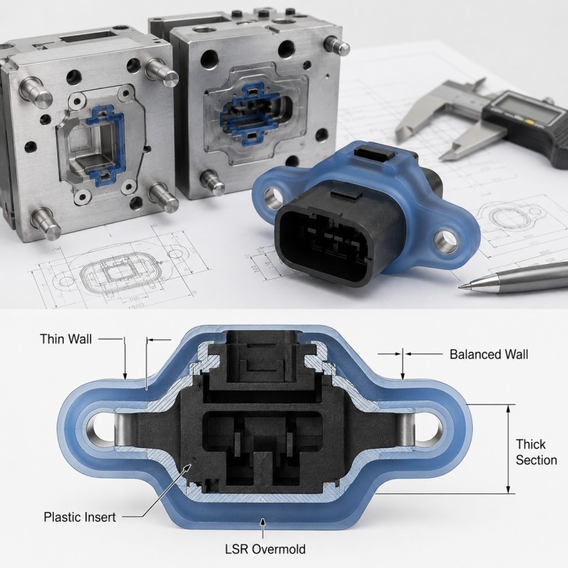 How Should Wall Thickness Be Designed for LSR Overmolding?