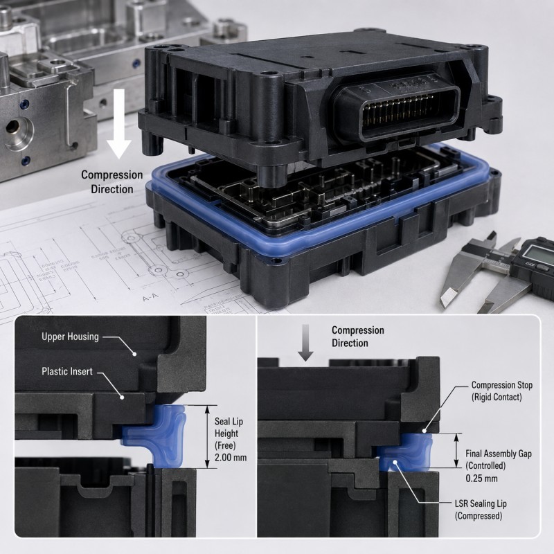 How Should Compression Stops Be Designed for LSR Overmolded Seals?