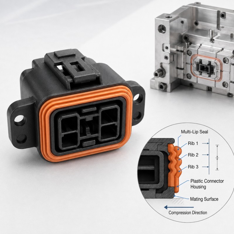 How Should Multi-Lip Silicone Seals Be Designed for LSR Overmolded Automotive Connectors?