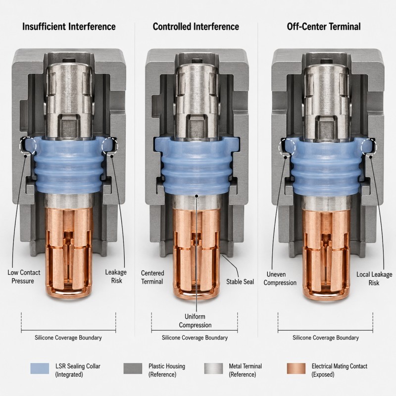 EV charging terminal LSR sealing collar housing fit comparison