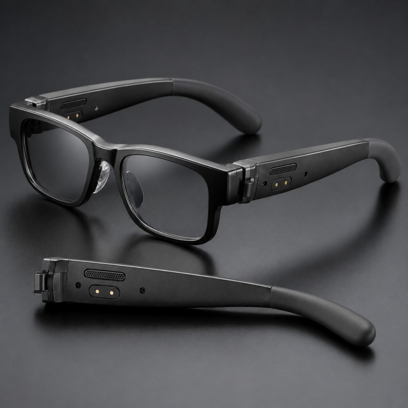 Smart glasses silicone temple application