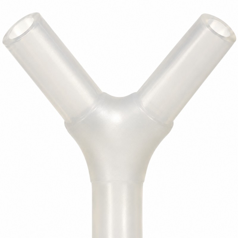 Silicone tubing Y-junction overmolding detail