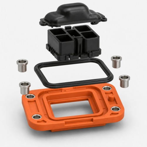 Custom Automotive Connector Peripheral Seal | LSR Overmolded Housing Gasket Manufacturer