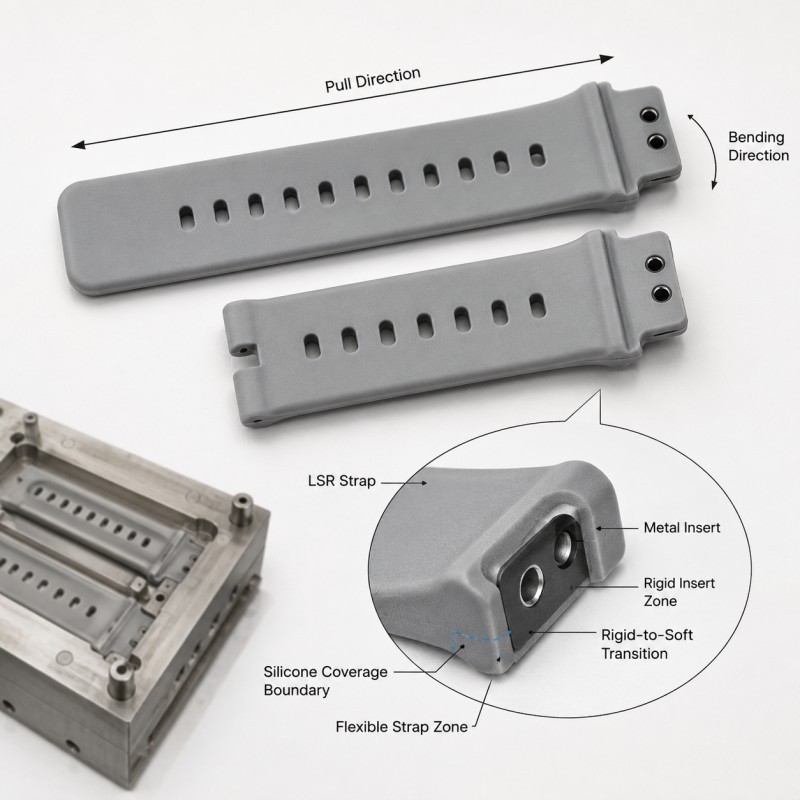 Why Do LSR Overmolded Smartwatch Strap Ends Tear Around Metal Inserts?