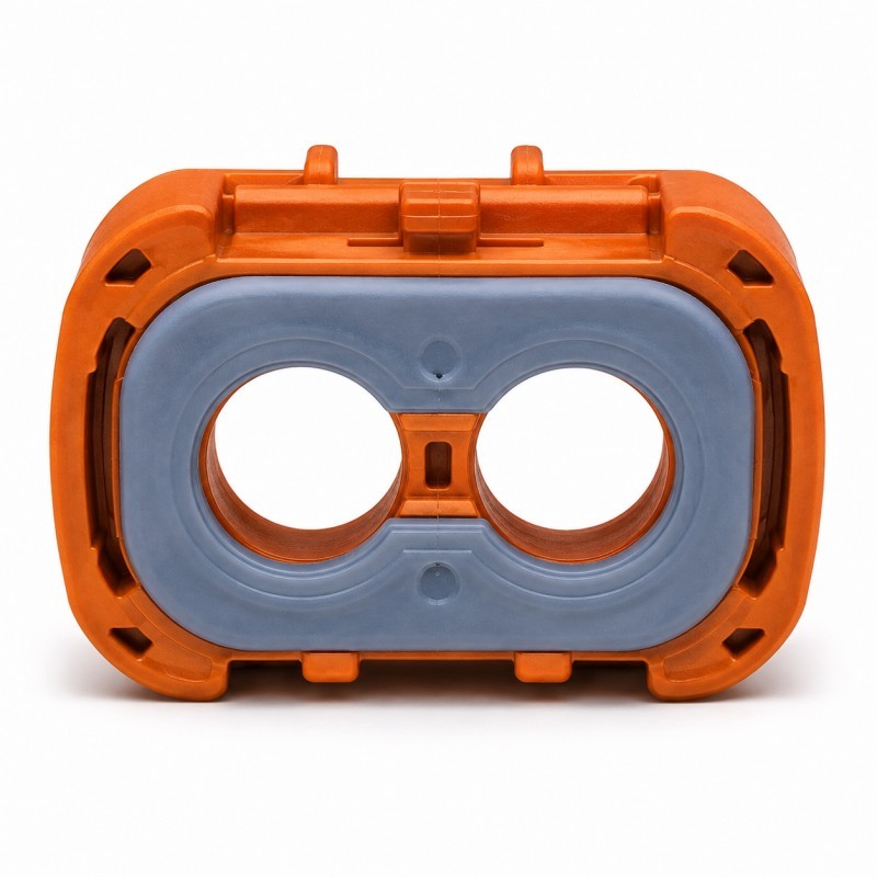 Front view of automotive connector LSR interface seal