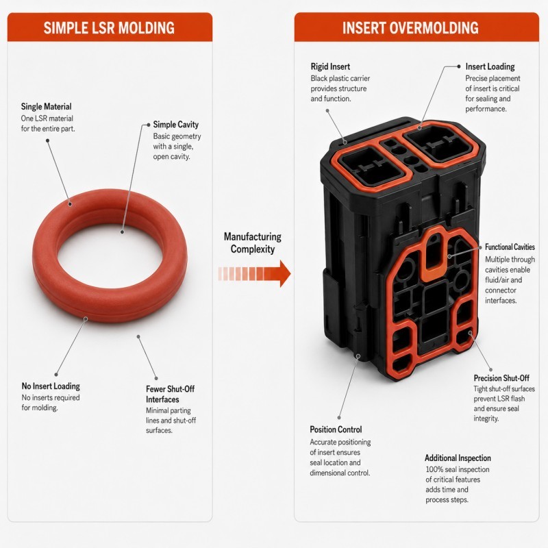 LSR overmolded connector manufacturing cost drivers