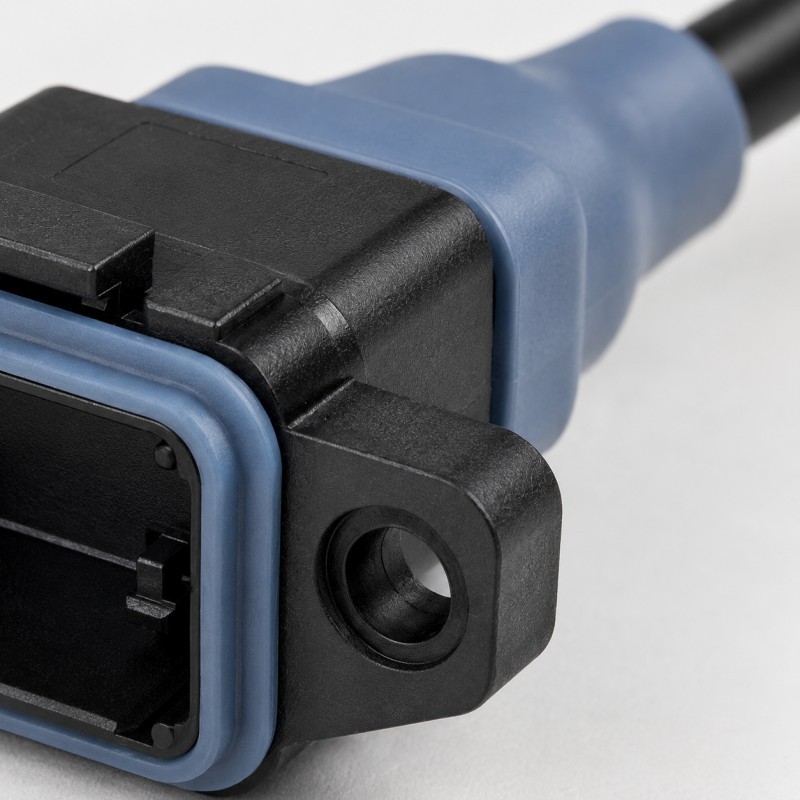 Silicone overmolding cable seal detail