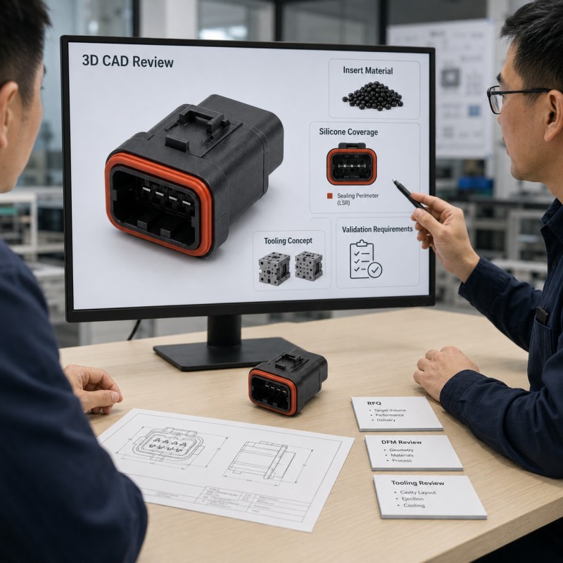 LSR overmolding RFQ DFM and tooling review