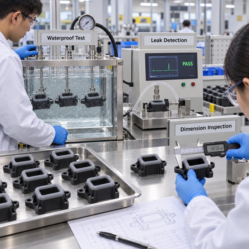 LSR silicone overmolding quality validation test